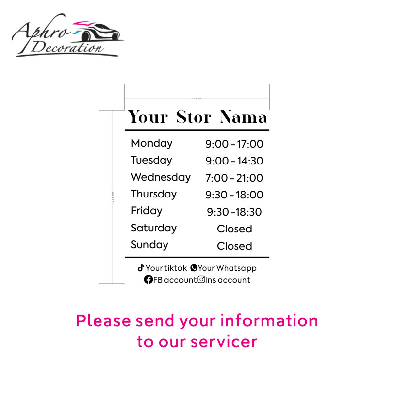 Opening Hours With Custom Busi - Office Furniture Logo recension och pris
