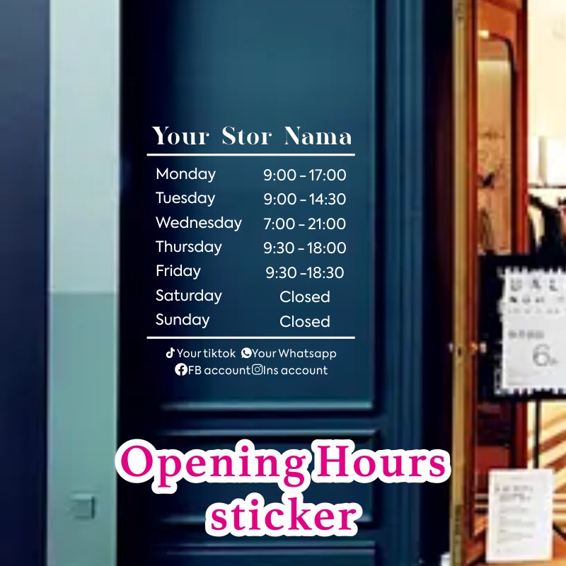 Opening Hours With Custom Busi - Office Furniture Logo recension och pris