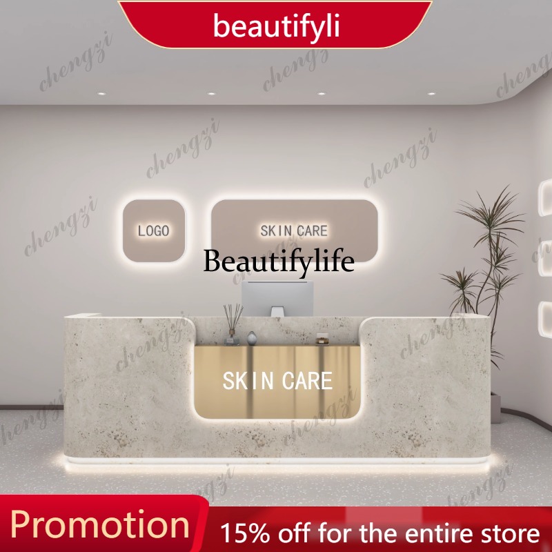 01A Logo Beauty Reception Desk - Office Furniture Logo recension och pris