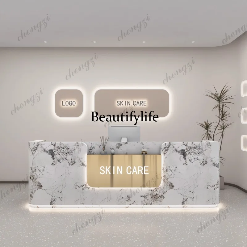 01A Logo Beauty Reception Desk - Office Furniture Logo recension och pris