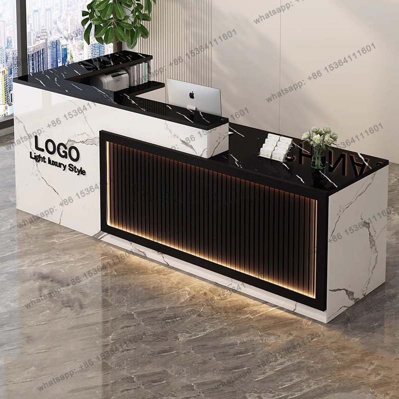 Luxury Simple Reception Desk L - Office Furniture Logo recension och pris