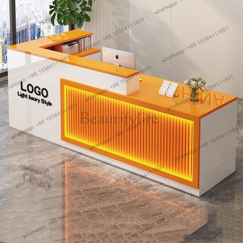 Luxury Simple Reception Desk L - Office Furniture Logo recension och pris